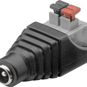 Adattatore Plug DC 2.1x5.5mm Femmina Terminal Block 2 pin con Pulsante