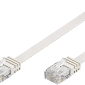 Cavo di Rete Patch Piatto in Rame Cat.6 UTP 3 metri Bianco