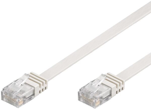 Cavo di Rete Patch Piatto in Rame Cat.6 UTP 3 metri Bianco