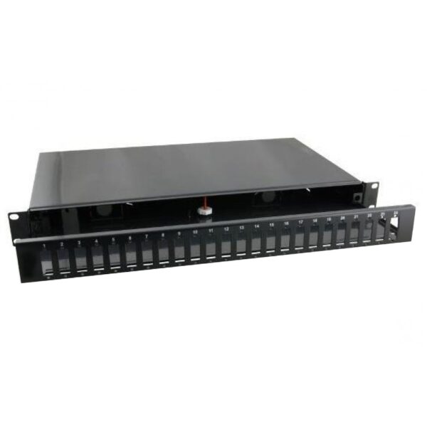 Cassetto Ottico 19'' 24 porte SC Duplex Nero Fisso