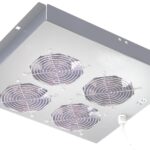 Gruppo di 4 Ventole a Soffitto Senza Termostato per Rack 19'' Grigio