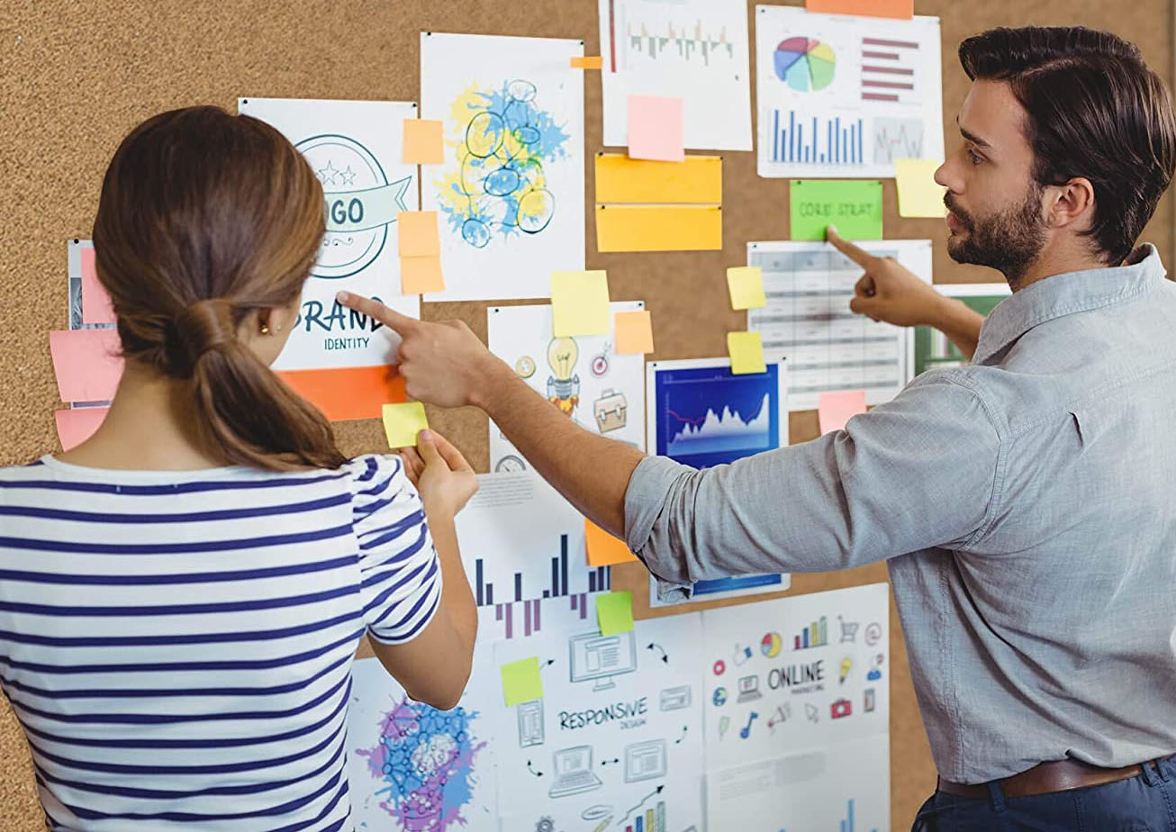 Bacheca Lavagna in Sughero Cornice in Alluminio Anodizzato 45x60 cm - immagine 4