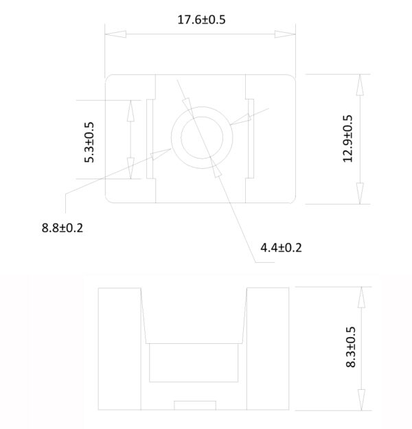 Base a Sella 17.6x12.9x8.3 mm per Fascette 100 Pz Beige - immagine 3