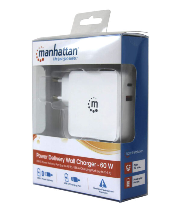 Alimentatore 60W USB con Cavo USB-C Bianco - immagine 2