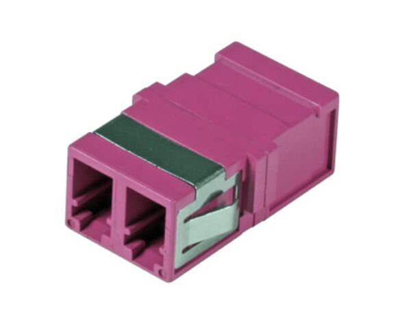 Adattatore a Bussola Keystone LC Duplex Multimodale OM4 Fucsia