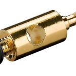 Plug Banana con Connessione a Vite Placcato Oro, Nero