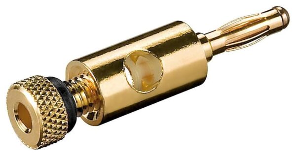Plug Banana con Connessione a Vite Placcato Oro, Nero