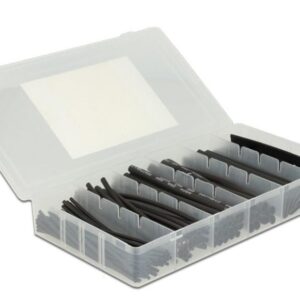 Kit 100 Tubi Guaina Termorestringente Nero per Isolamento Cavi