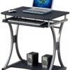 Scrivania per PC Compatta con Cassetto Estraibile, Nero Grafite - immagine 6