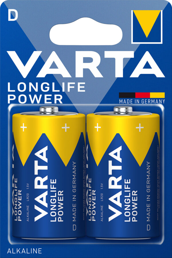 Blister 2 Batterie 1.5V Longlife Power Alcalina D Torcia