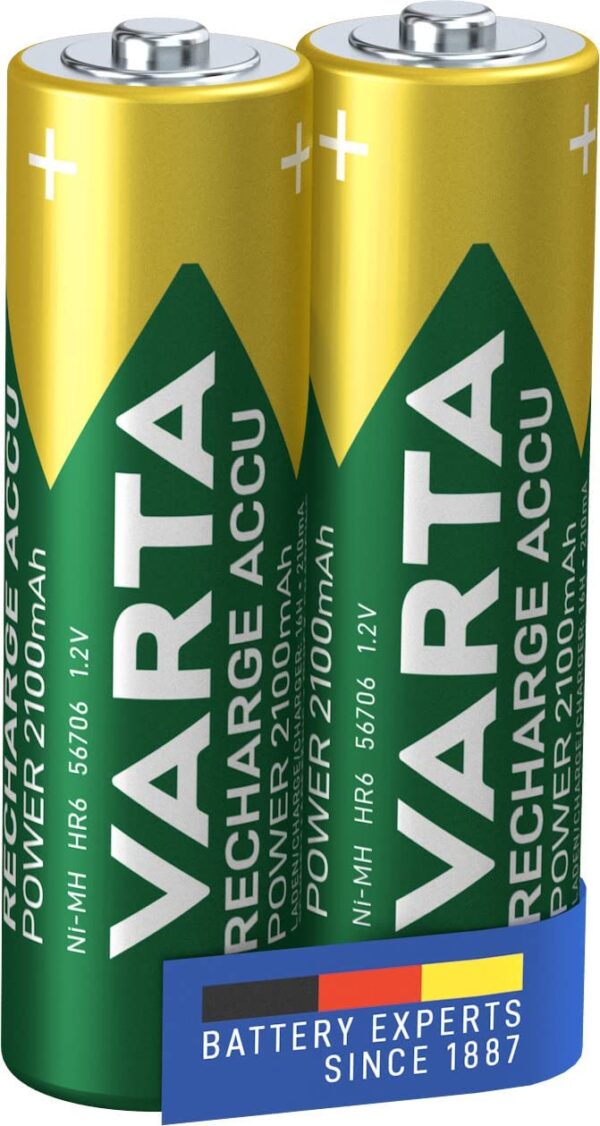 Blister 2 Batterie Ricaricabili Stilo AA 2100 mAh - immagine 2