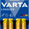 Blister 4 Batterie 1.5V Longlife Alcalina Stilo AA