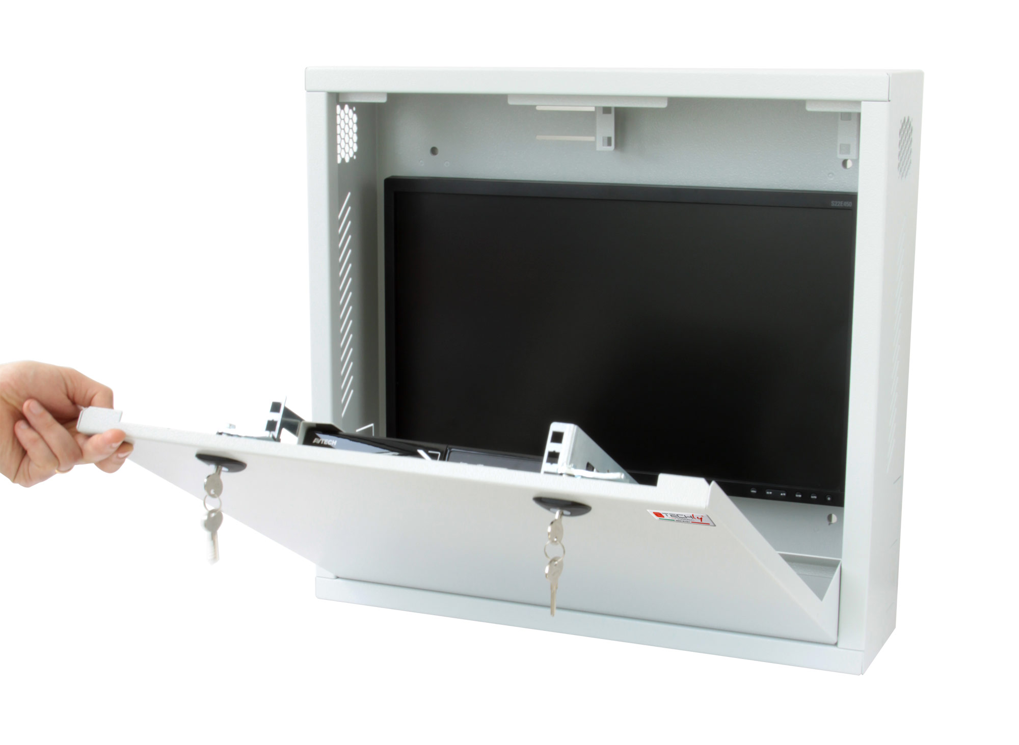 Box di Sicurezza da Parete per DVR e Sistemi di Videosorveglianza Grigio - immagine 4