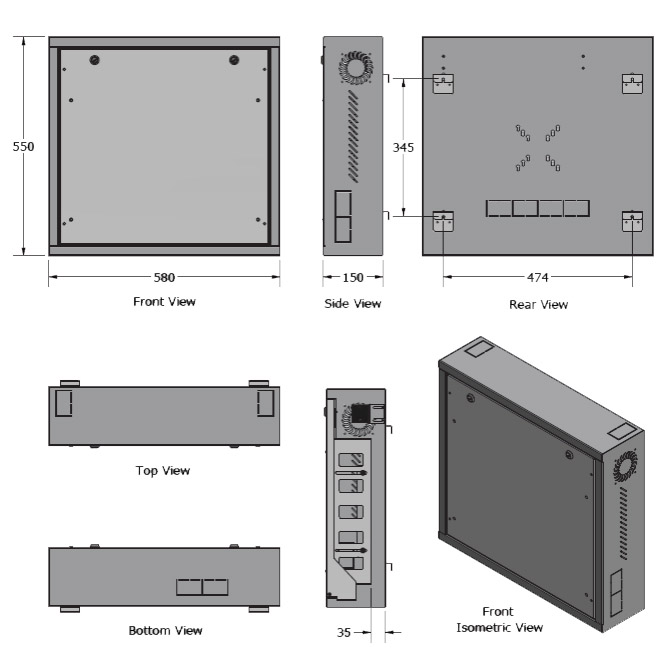 Box di Sicurezza per DVR e Sistemi di Videosorveglianza con Finestra per Schermo - immagine 3