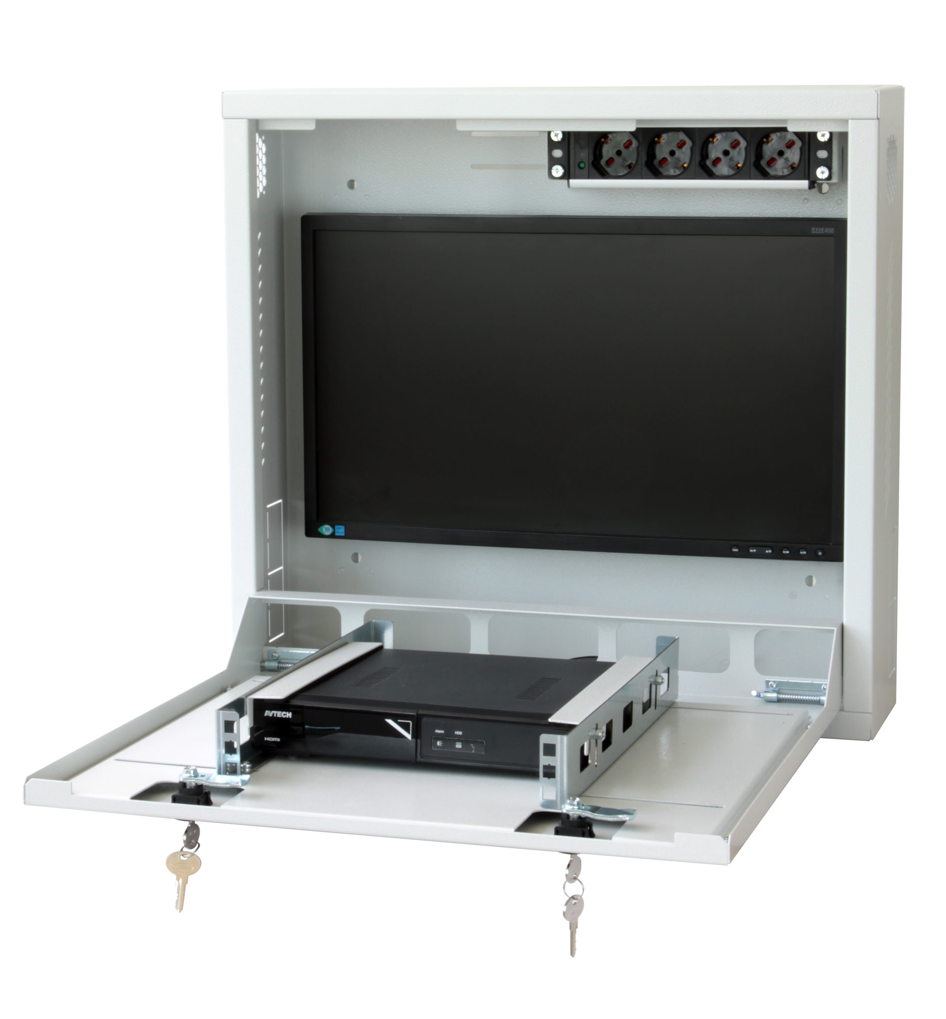 Box di Sicurezza da Parete per DVR e Sistemi di Videosorveglianza Grigio - immagine 6