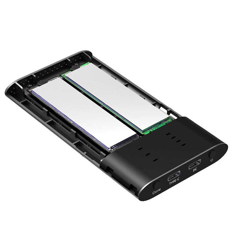 Box Esterno Duplicatore Clone Offline USB3.2 Gen 2x2 USB-C™ M.2 PCIe NVME 20 Gbps - immagine 10