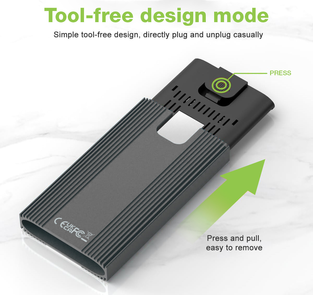 Box Esterno Duplicatore Clone Offline USB3.2 Gen 2x2 USB-C™ M.2 PCIe NVME 20 Gbps - immagine 5