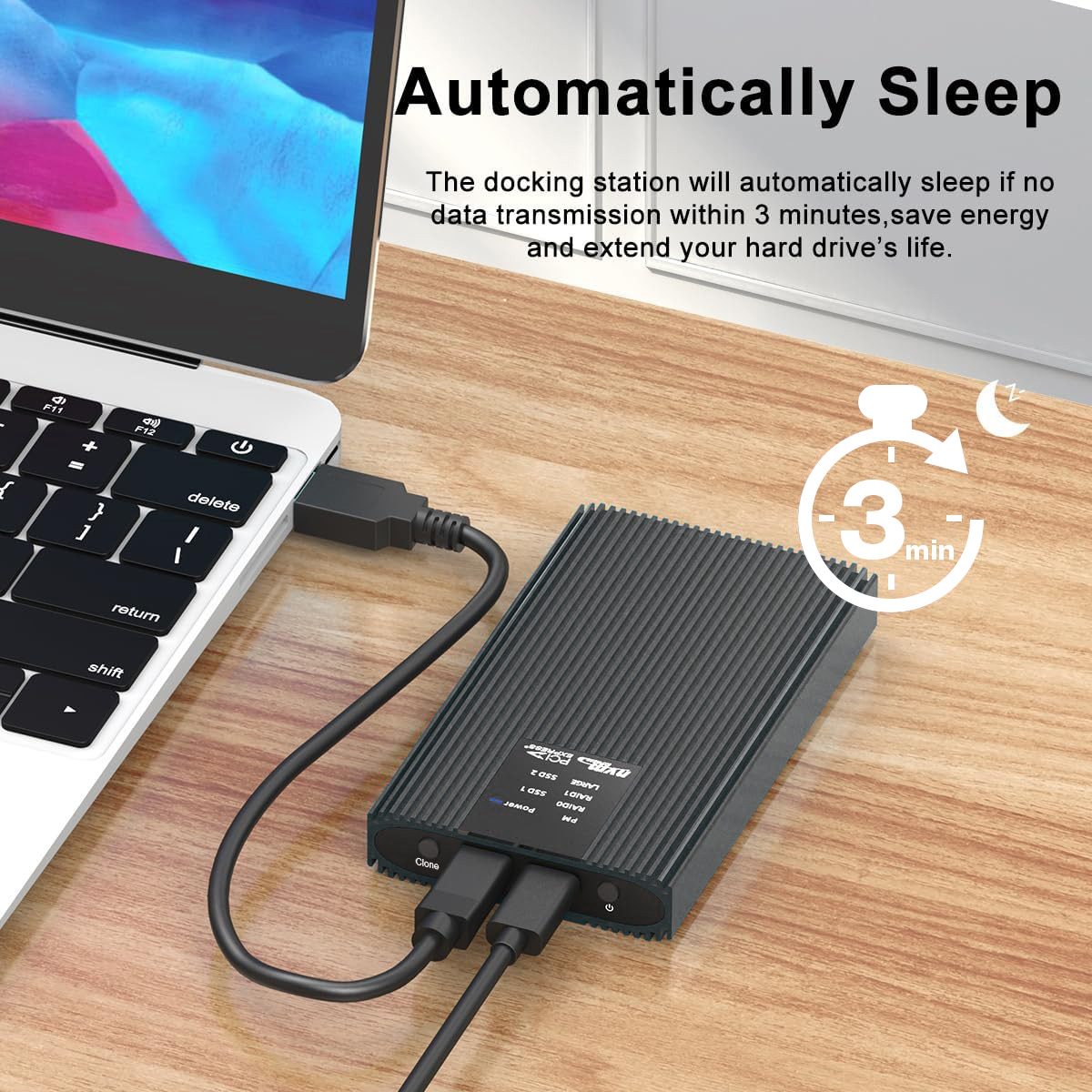 Box Esterno Duplicatore Clone Offline USB3.2 Gen 2x2 USB-C™ M.2 PCIe NVME 20 Gbps - immagine 7