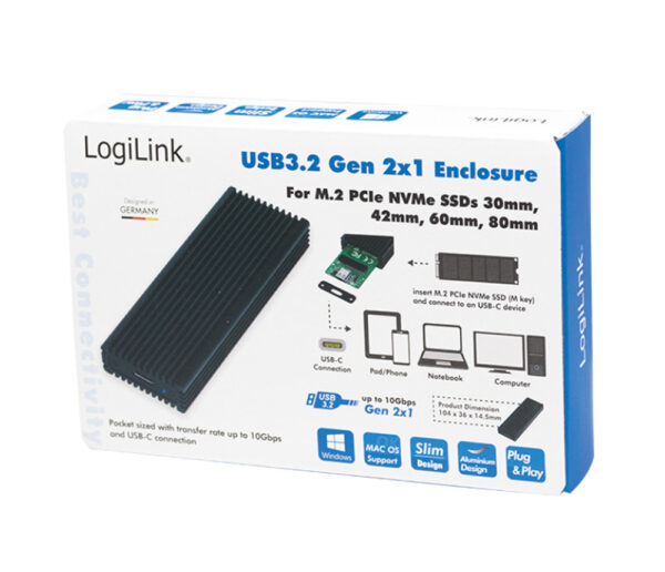 Box Esterno SSD USB3.2 Gen 2x1 USB-C™ PCIe NVMe - immagine 2