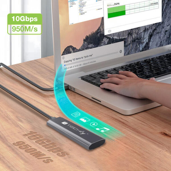 Box Esterno USB-C™ USB3.2 Gen2 NVMe/SATA M.2 SSD - immagine 7