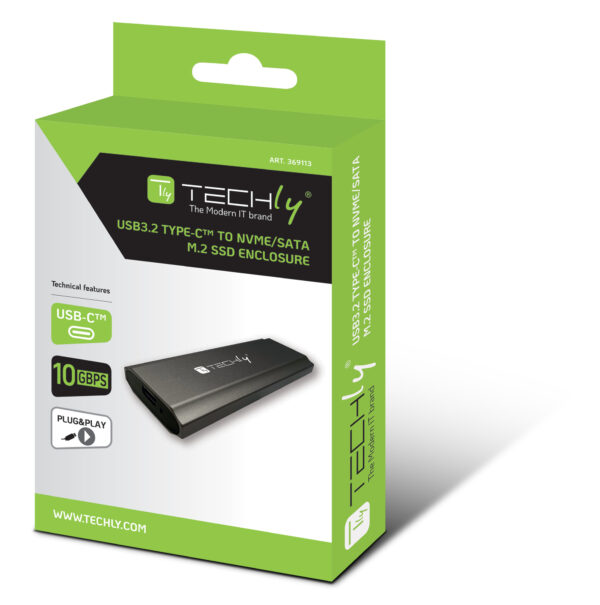 Box Esterno USB-C™ USB3.2 Gen2 NVMe/SATA M.2 SSD - immagine 2