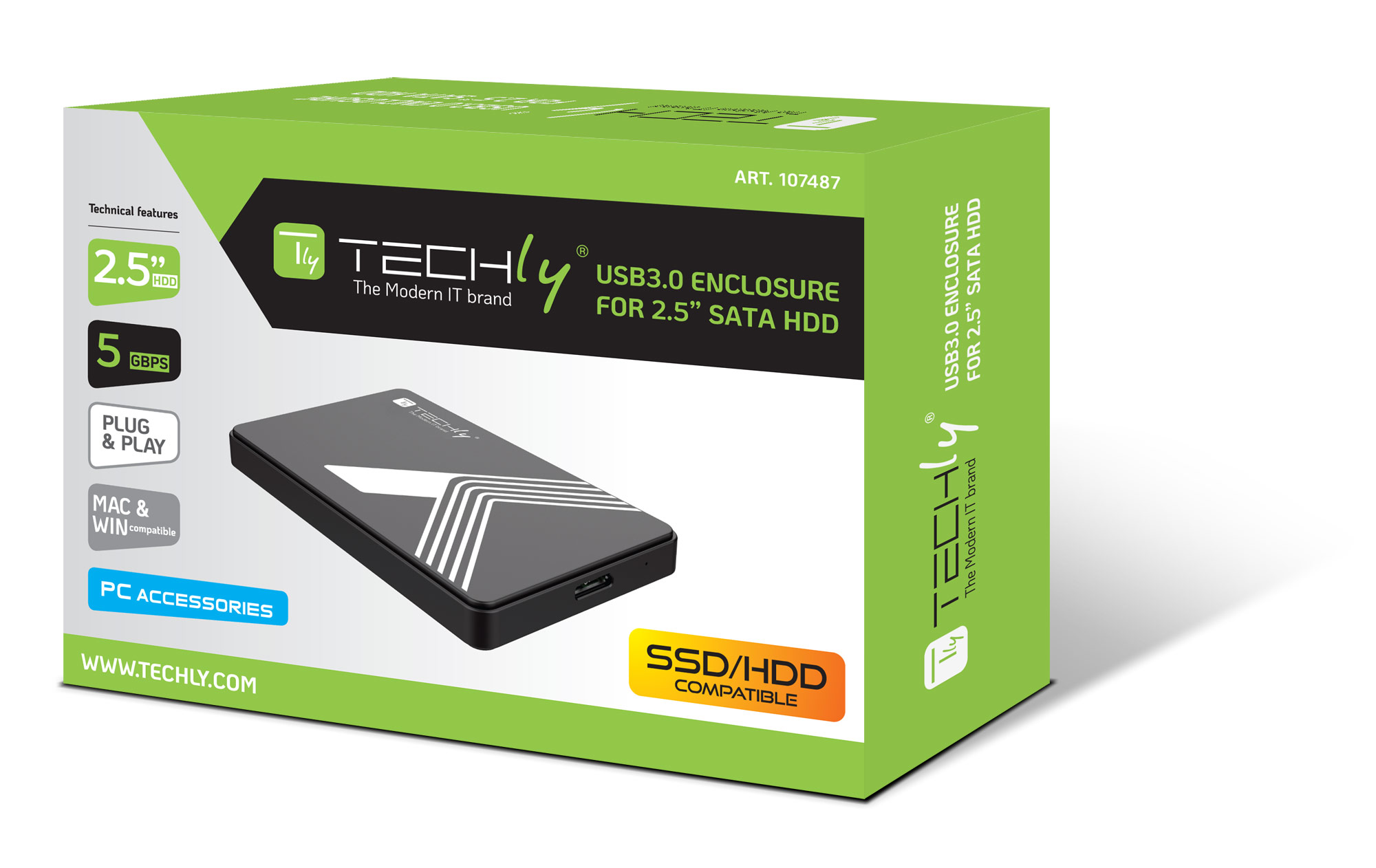 Box Esterno USB3.0 per HDD/SSD SATA 2,5'' Nero - immagine 2