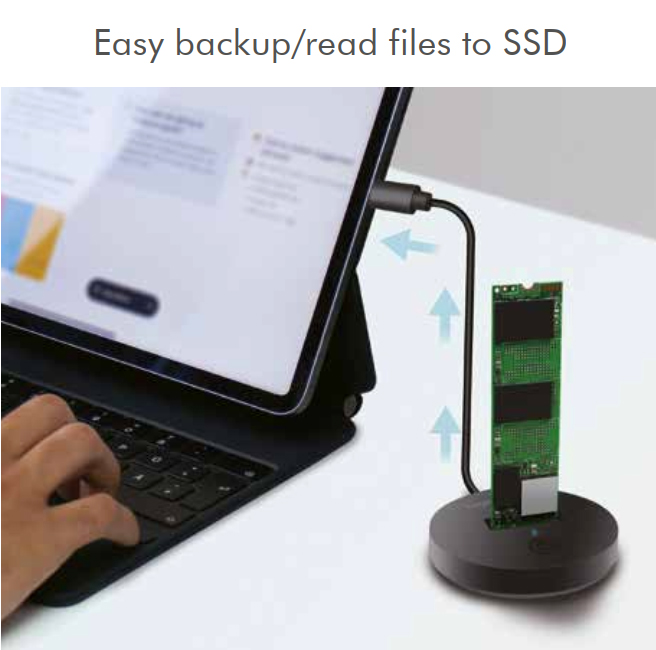Adattatore USB-C™ 3.2 Quickport per SSD M.2 NVMe (PCIe) e SATA (NGFF) - immagine 3