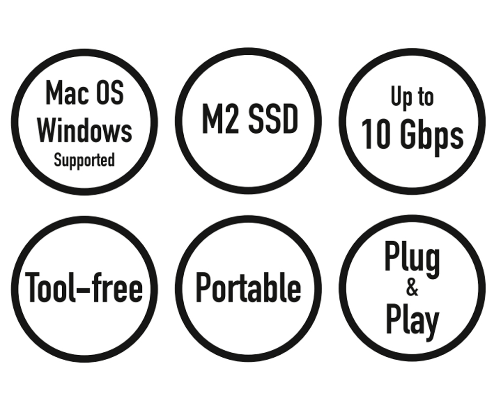 Adattatore USB-C™ 3.2 Quickport per SSD M.2 NVMe (PCIe) e SATA (NGFF) - immagine 6