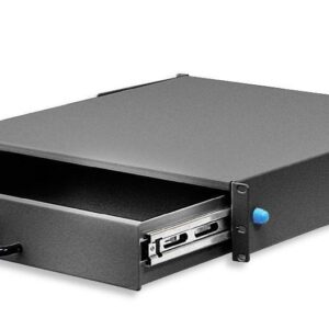 Cassetto Porta Tastiera 2U per Armadi Rack 19'' con Serratura Nero