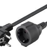 Cavo Alimentazione Schuko Maschio Angolato / Femmina 10m Nero