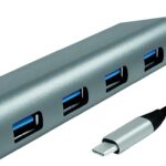 Hub USB-C&trade; SuperSpeed 4 Porte Alluminio Silver