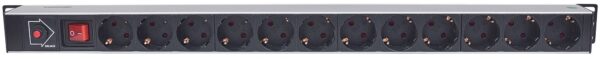 Multipresa Verticale per Rack 12 Posti Spina Schuko Angolata