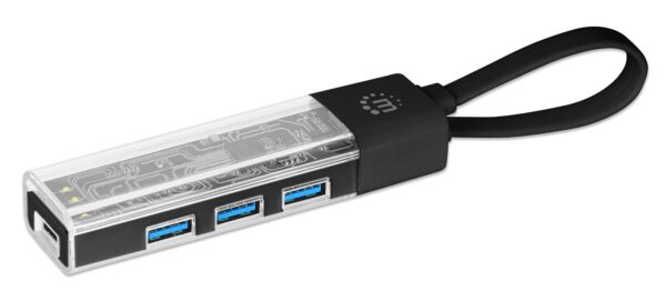 Hub Combo USB 3.0 USB-C™ e USB-A 4 Porte Nero Trasparente
