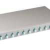 Cassetto Ottico 19'' Assemblato con 12 Bussole e 24 Pigtails LC Duplex Multimodale OM3