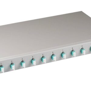 Cassetto Ottico 19'' Assemblato con 12 Bussole e 24 Pigtails LC Duplex Multimodale OM3
