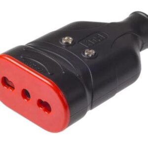 Presa Mobile in Gomma 10/16A 2P+T 250V Nero