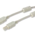 Cavo USB 2.0 A M / B M 1.8m con Ferrite Doppia Schermatura Grigio