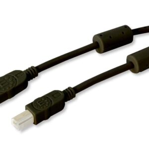 Cavo USB 2.0 A M / B M 5m con Ferrite Doppia Schermatura Nero