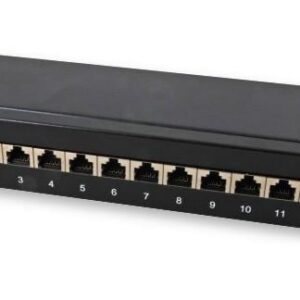 Pannello Patch per Rack 10'' 12p STP Cat.6A Nero