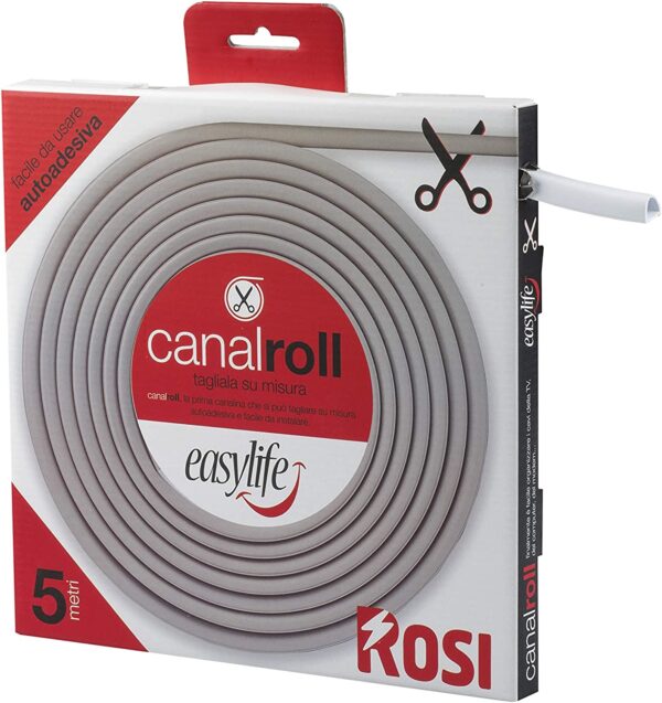 Canalina Autoadesiva Flessibile 5m Bianco