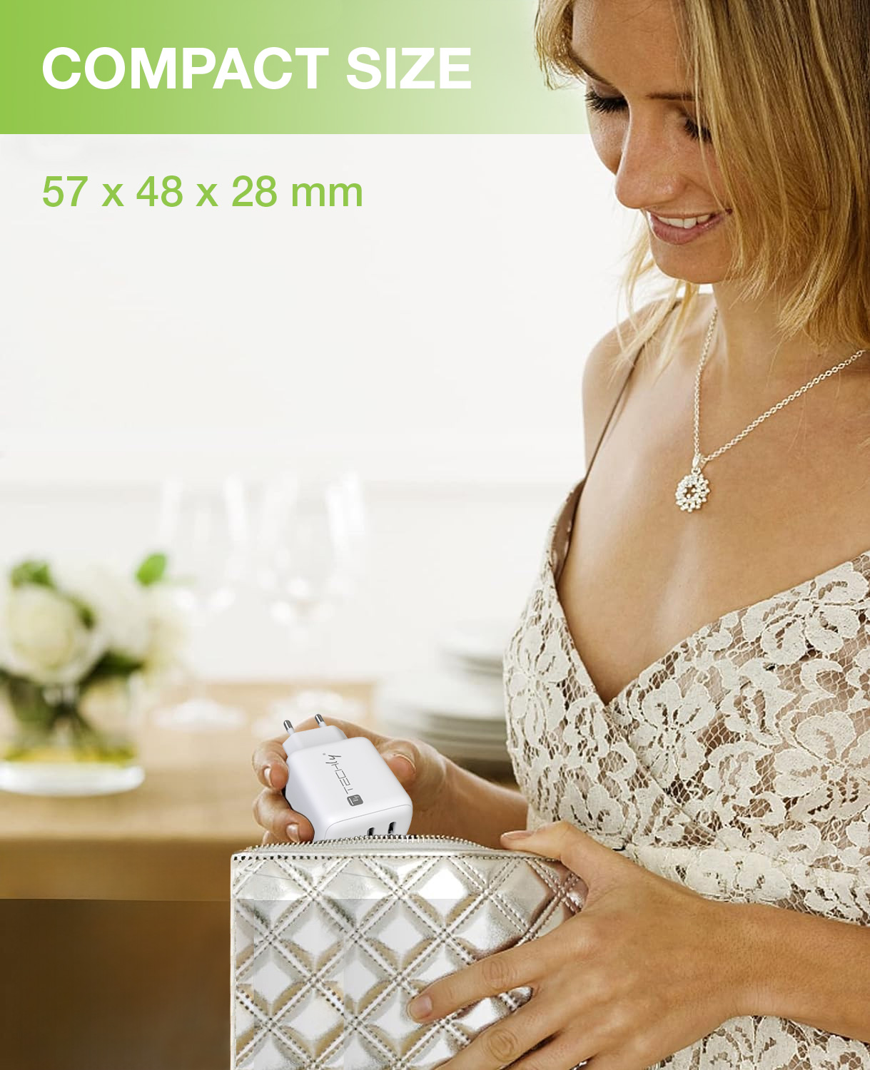 Caricatore Alimentatore 2 porte USB-C™ da Muro 35W - immagine 4