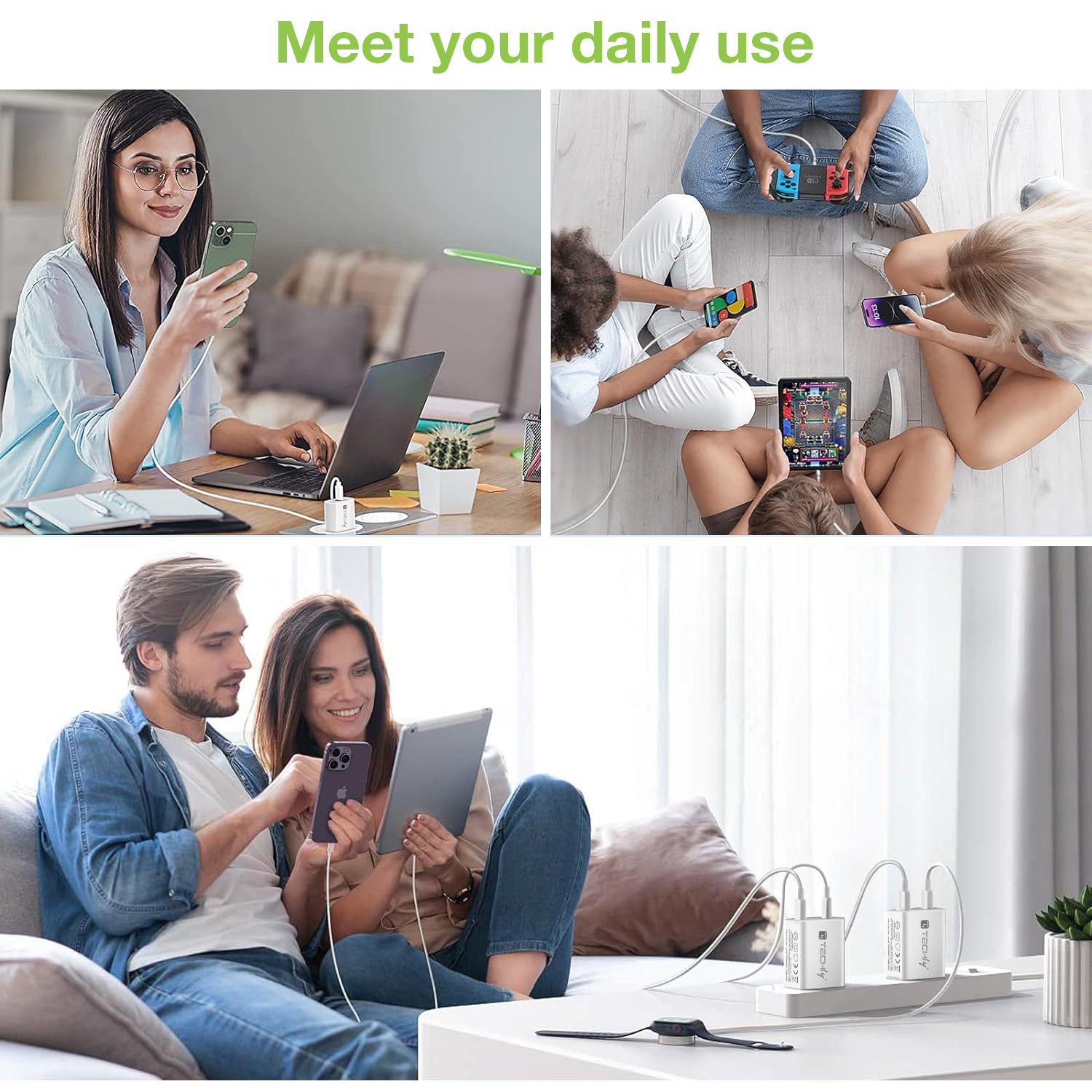 Caricatore Alimentatore 2 porte USB-C™ da Muro 35W - immagine 5