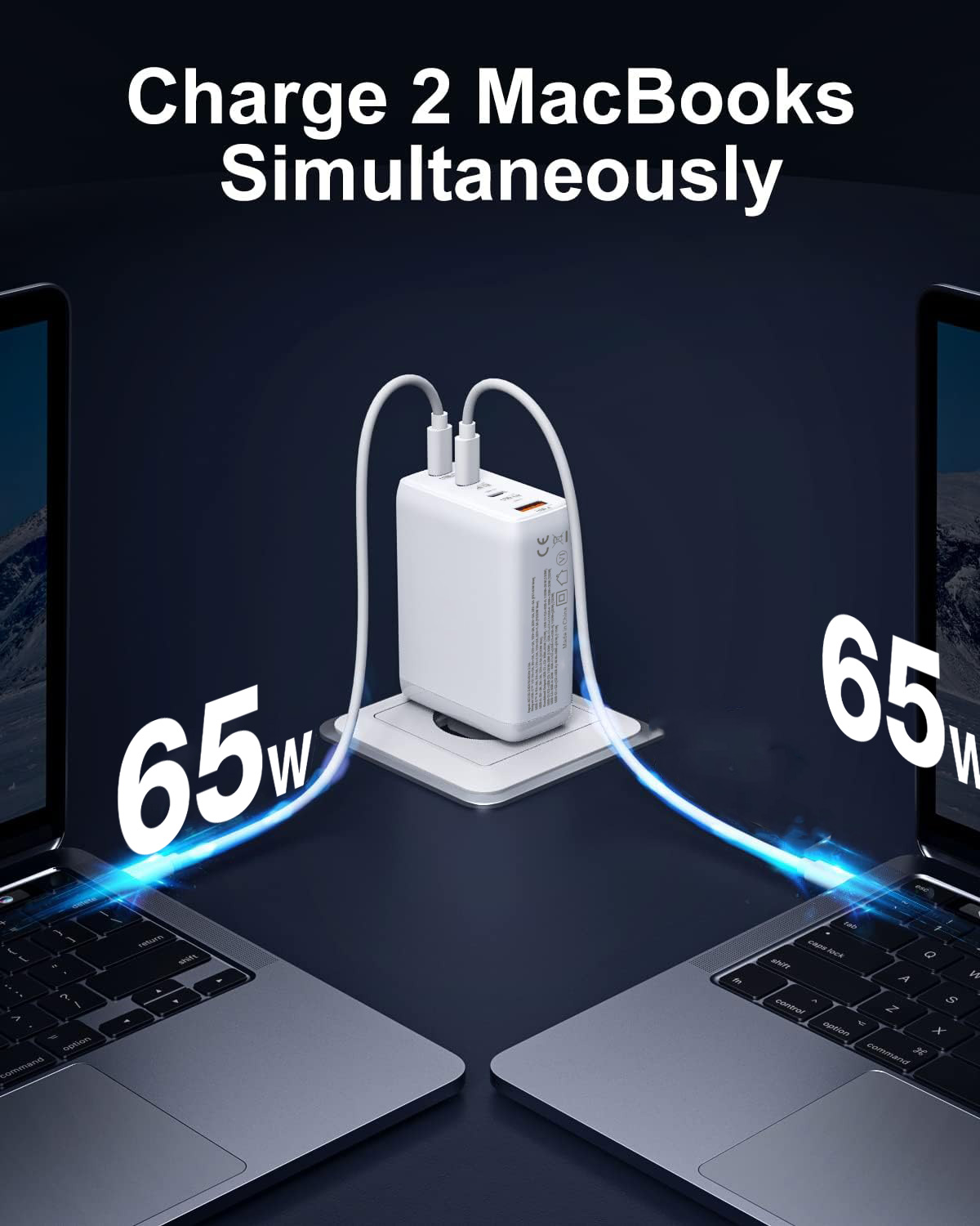 Caricatore Alimentatore GaN 3 porte USB-C™ e 1 USB-A da Muro 140W - immagine 8