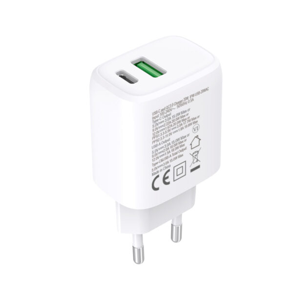 Caricatore Alimentatore USB-C™ 20W e USB-A 18W da Muro - immagine 8