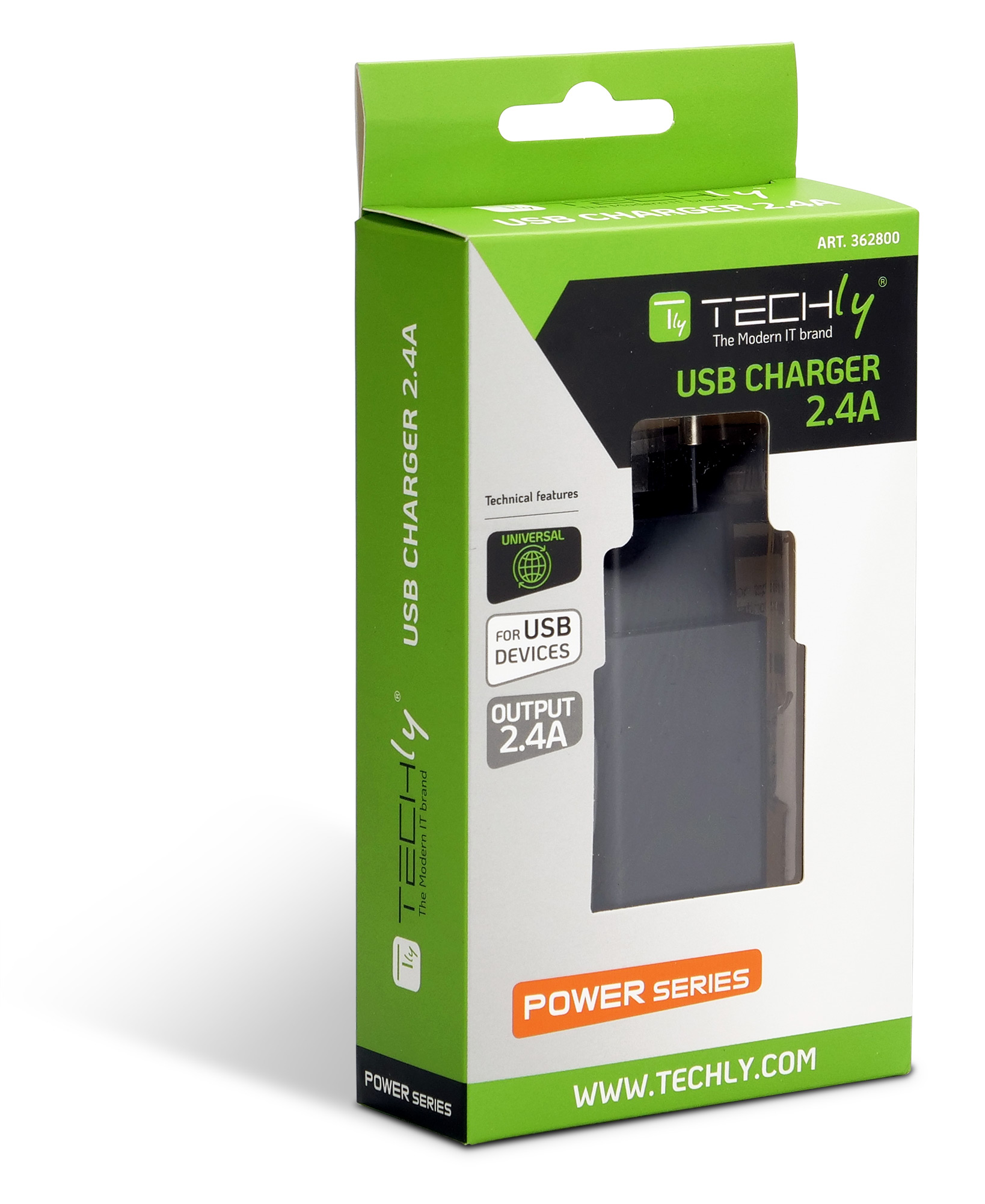 Caricatore Alimentatore USB-A da Muro 5V 2.4A per Smartphone o Tablet - immagine 2