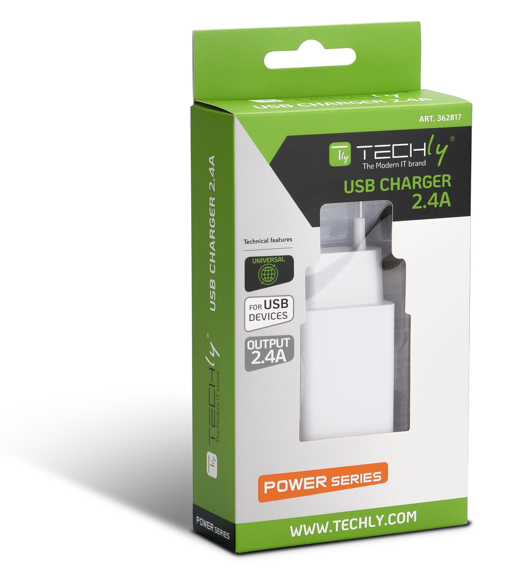 Caricatore Alimentatore USB-A da Muro 5V 2.4A per Smartphone o Tablet - immagine 2