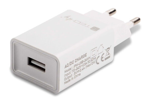 Caricatore Alimentatore USB-A da Muro 5V 2.4A per Smartphone o Tablet - immagine 4