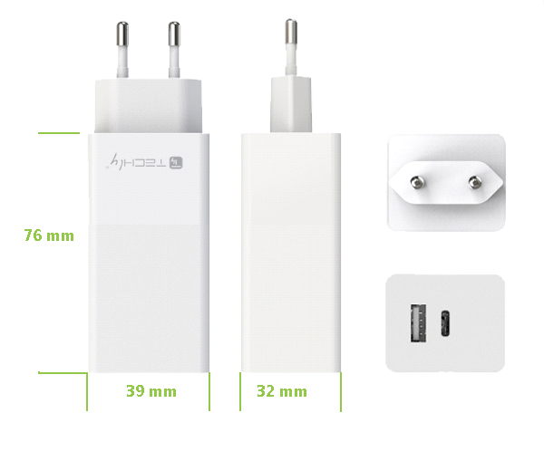 Caricatore Alimentatore USB-C™ e USB-A da Muro 100W per Smartphone o Tablet - immagine 2