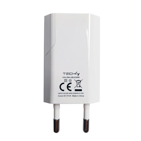 Caricatore USB 1A Compatto Spina Europea Bianco - immagine 4
