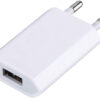 Caricatore USB 1A Compatto Spina Europea Bianco
